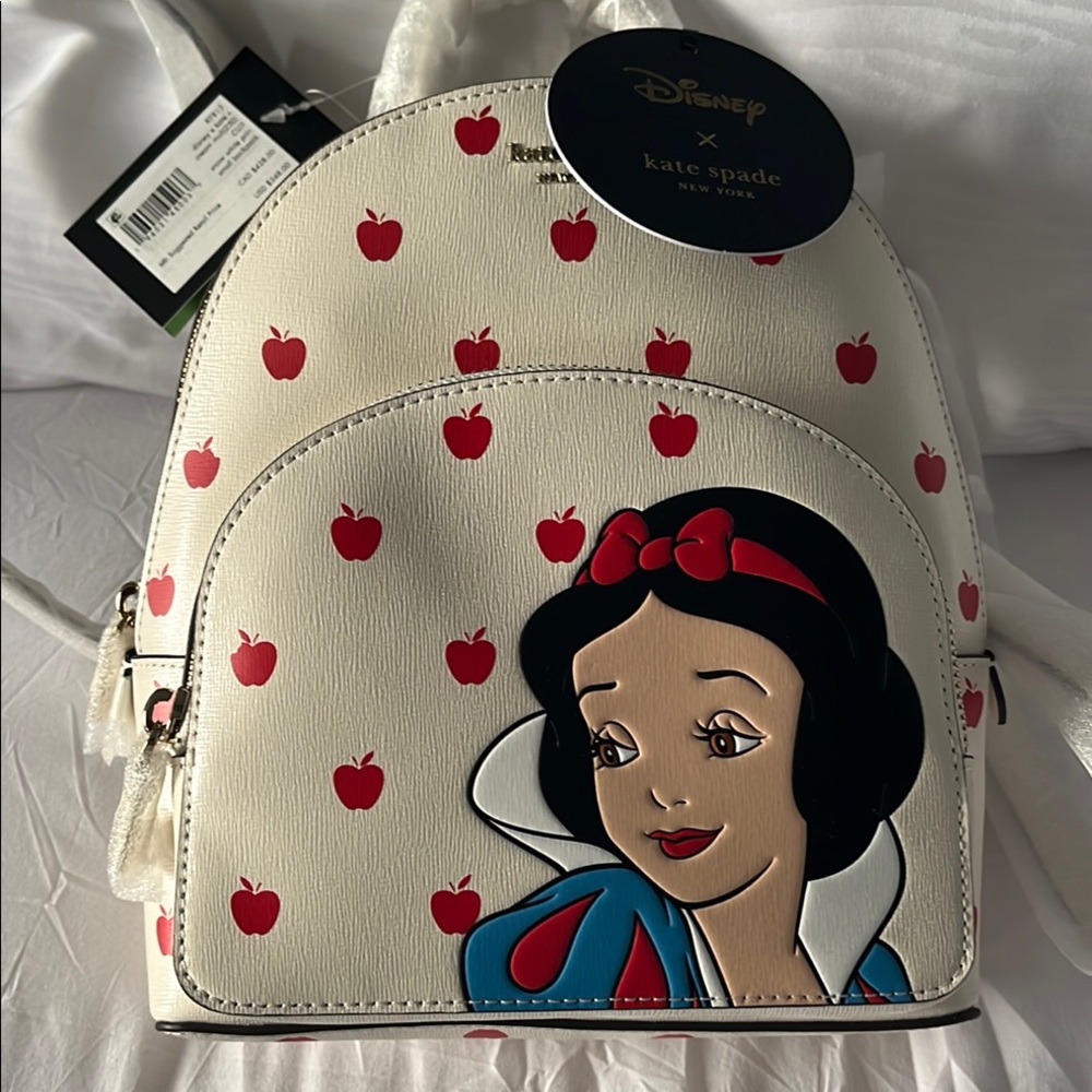 Kate Spade Snow White Cream and Red Apple Mini Backpack